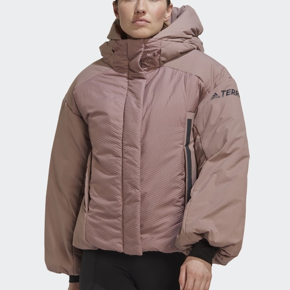 NWT Adidas Wonder Oxide Pink TERREX MyShelter COLD.RDY 600 Down Puffer Jacket M - Picture 1 of 9